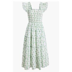 The Ellie Nap Dress Green Vine Stripe Cotton